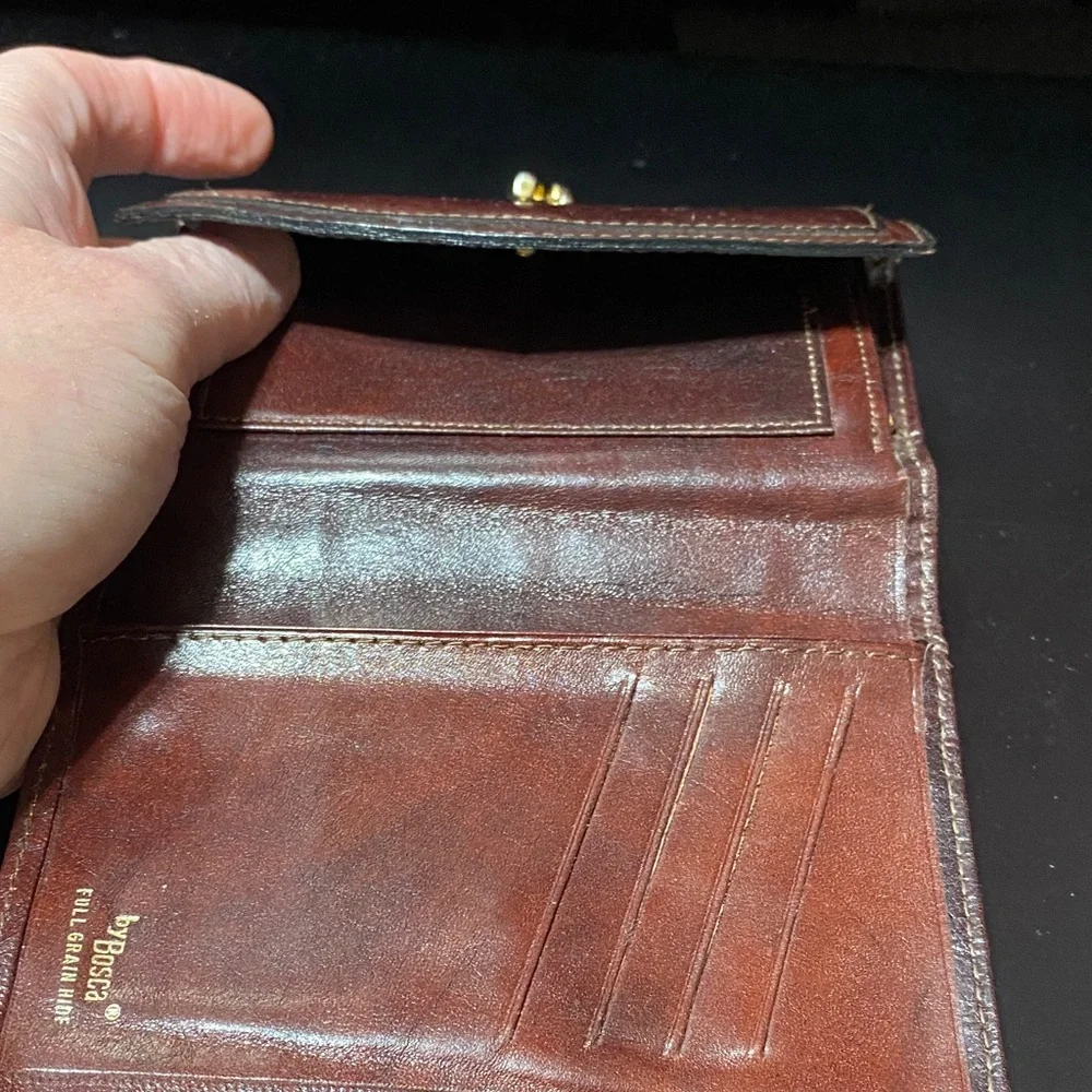 Vintage Bosca Brown full grain hide Leather Wallet